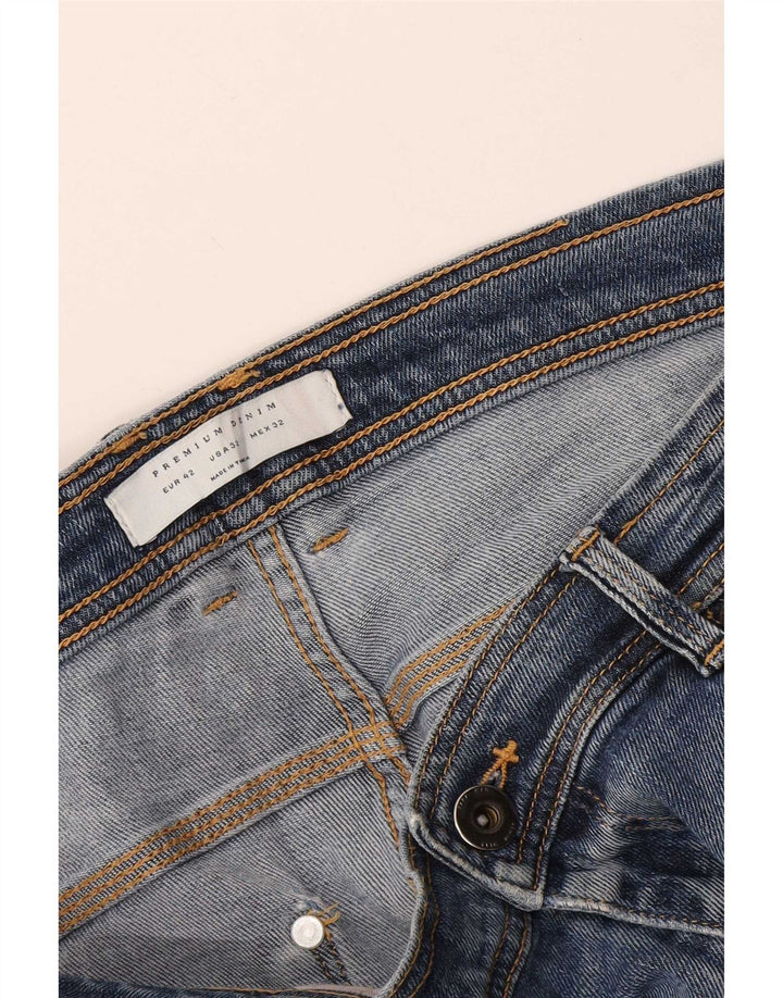Zara Mens Distressed Slim Jeans EU 42 Large W32 L26 Blue