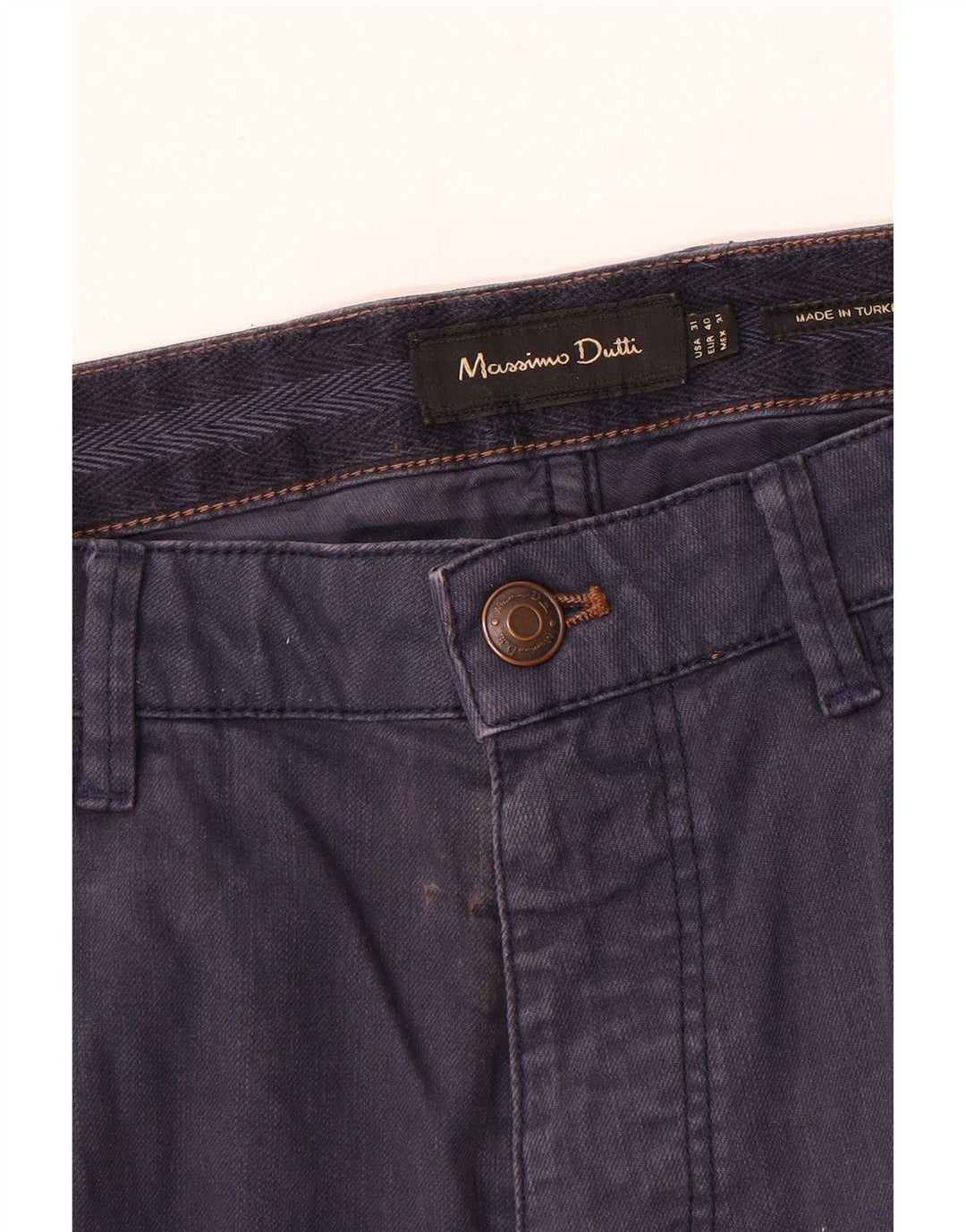 Massimo Dutti Ανδρικό Slim Casual Παντελόνι EU 40 Medium W31 L35 Navy Blue