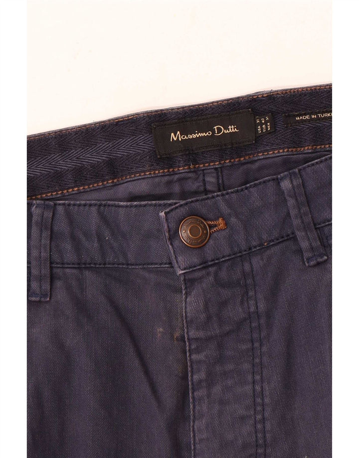 Massimo Dutti Ανδρικό Slim Casual Παντελόνι EU 40 Medium W31 L35 Navy Blue
