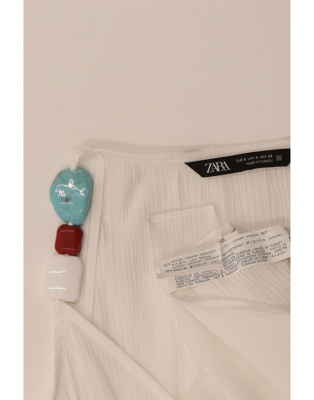 Zara Γυναικεία Αμάνικη Μπλούζα Τοπ UK 10 Small White Viscose