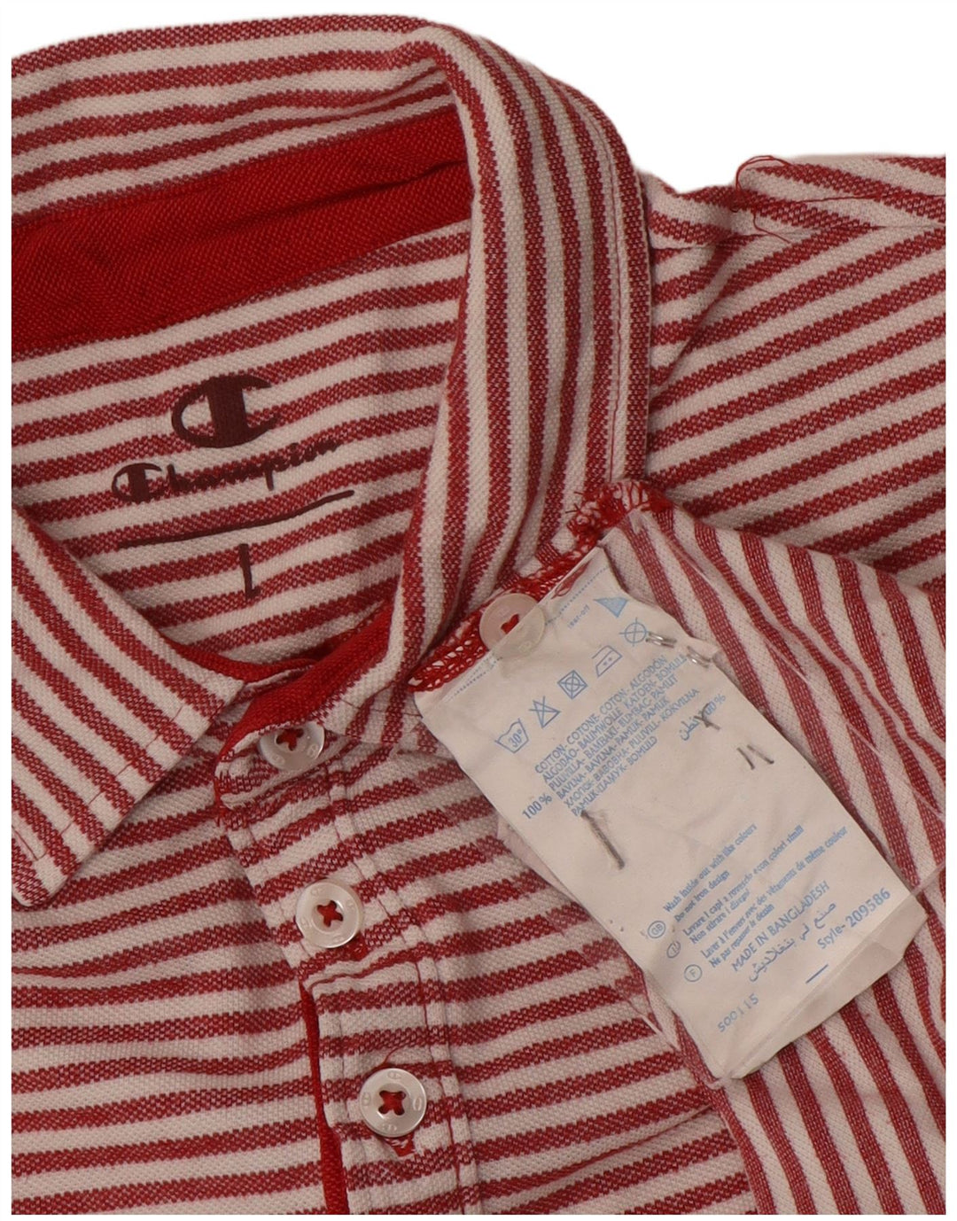 Ανδρικό μπλουζάκι πόλο Champion μεγάλο κόκκινο ριγέ βαμβακερό