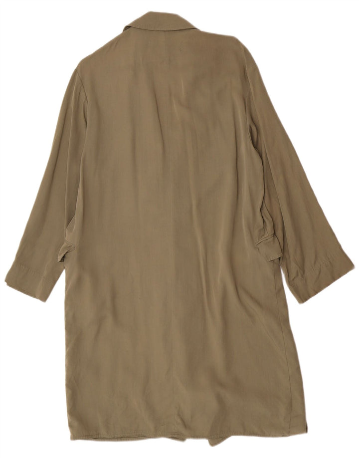 Zara Γυναικείο ανοιχτό πανωφόρι UK 14 Medium Khaki Lyocell