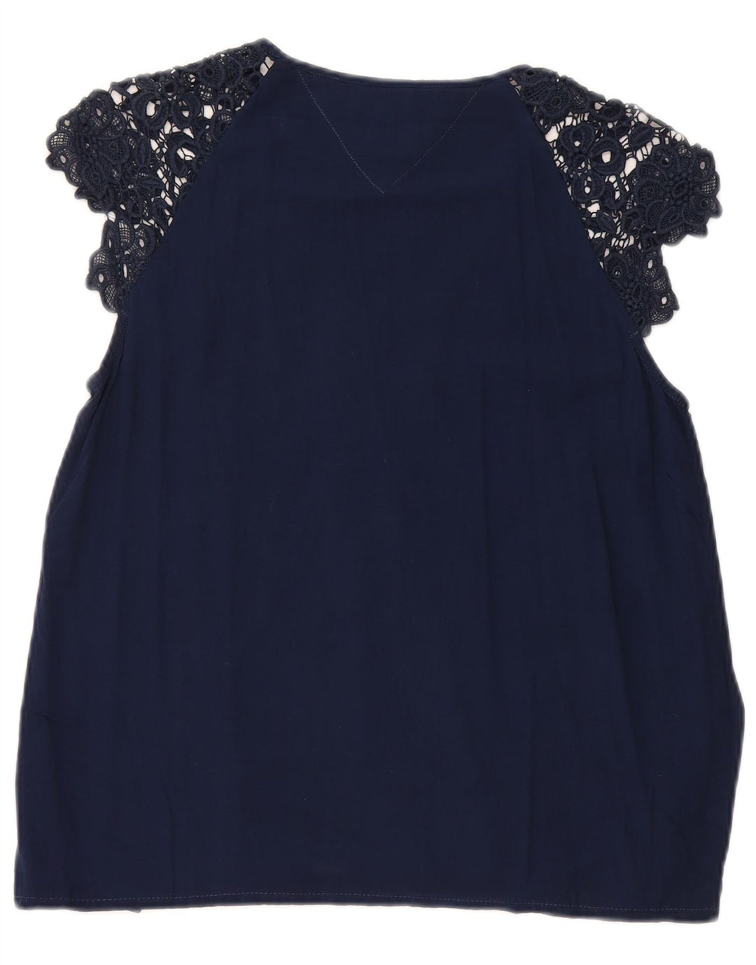 Tommy Hilfiger Γυναικεία Μπλούζα Τοπ UK 10 Small Navy Blue Viscose