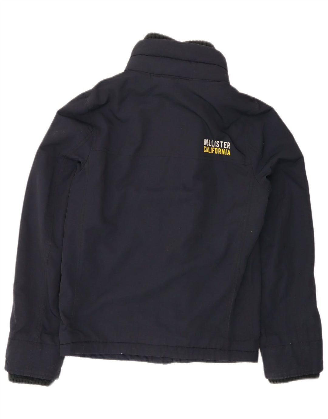 HOLLISTER Γυναικείο τζάκετ αντιανεμικό μεγάλου μεγέθους UK 10 Small Navy Blue Nylon