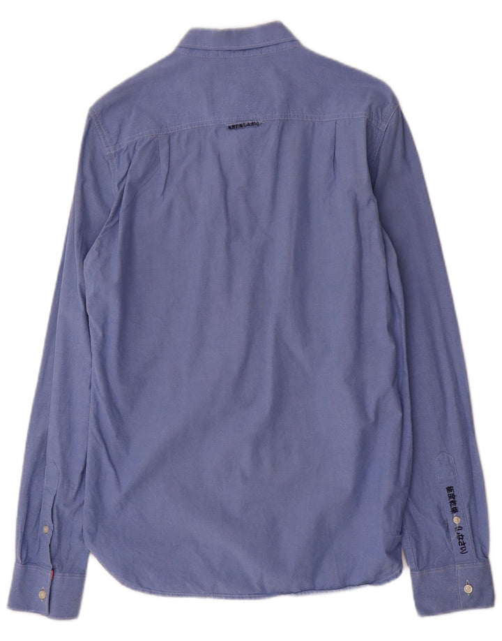 Ανδρικό πουκάμισο Superdry Μικρό Μπλε Βαμβακερό