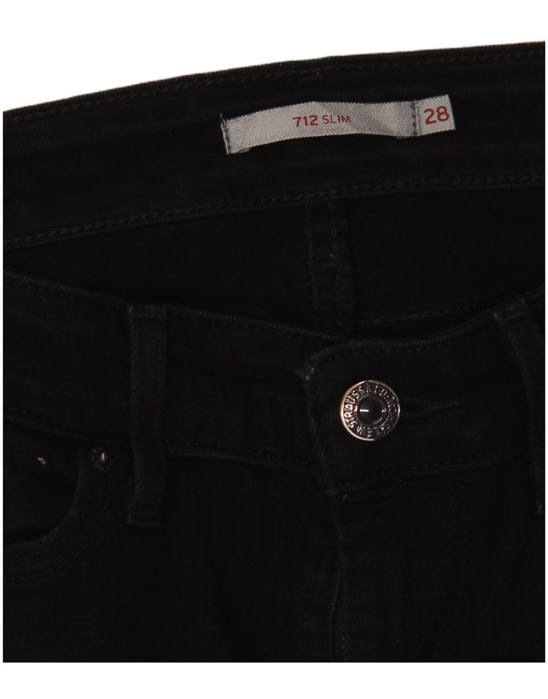 Levi's Womens 712 Slim Jeans W28 L28 Μαύρο
