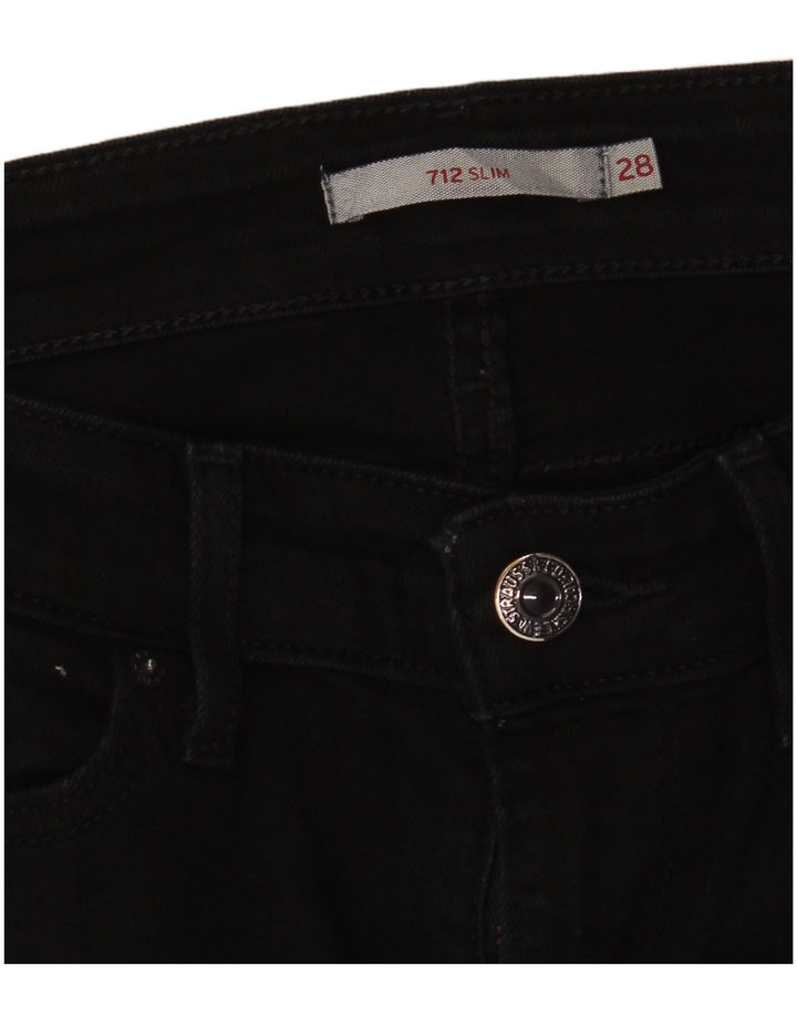 Levi's Womens 712 Slim Jeans W28 L28 Μαύρο