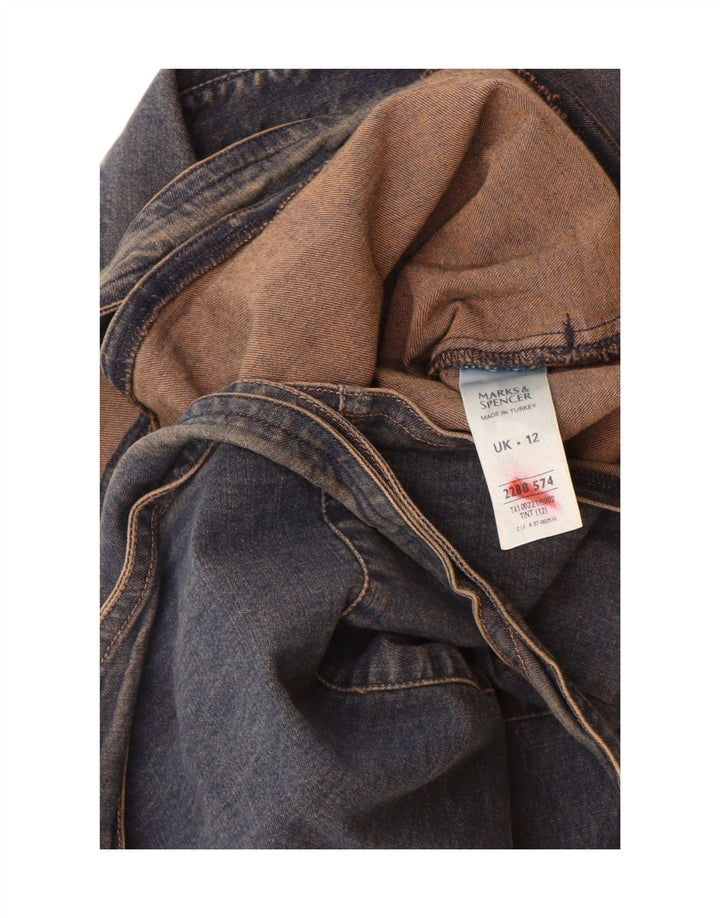 Marks & Spencer Γυναικείο Τζιν μπουφάν με μανίκια 3/4 UK 12 Medium Navy Blue