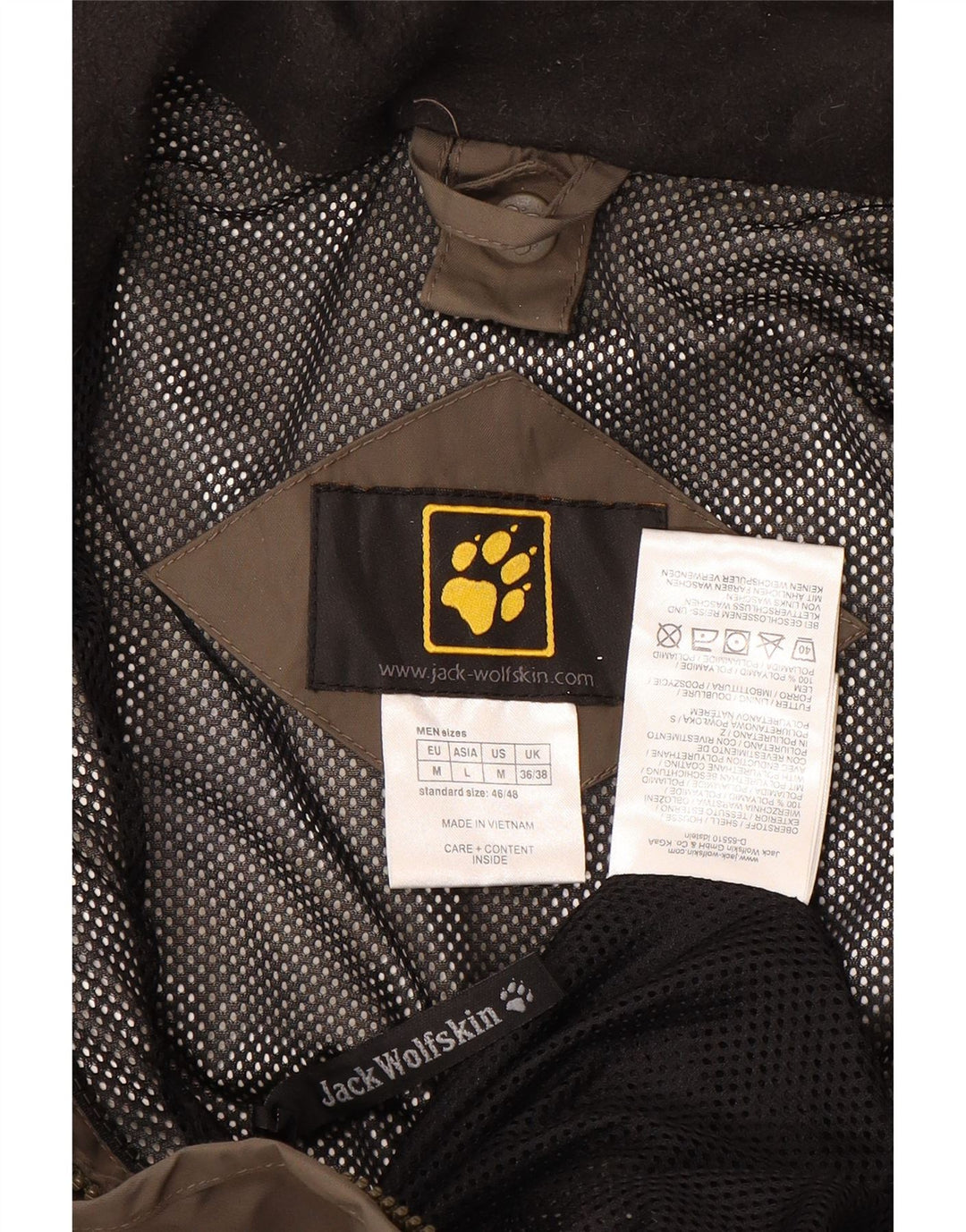 Ανδρικό μπουφάν βροχής JACK WOLFSKIN UK 36/38 Μεσαίου καφέ χρώματος πολυαμίδιο