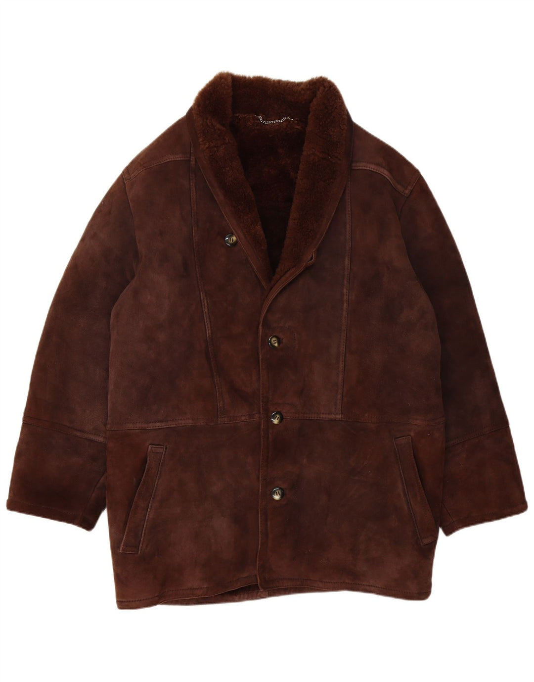 Vintage Ανδρικό Shearling Jacket IT 52 XL Καφέ