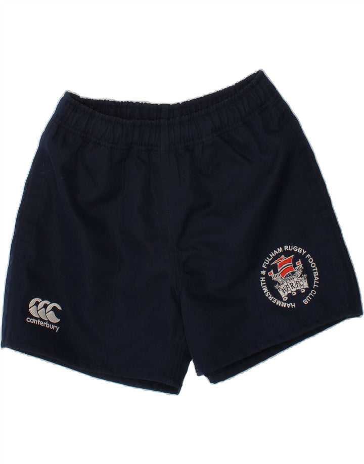 CANTERBURY Boys Graphic Sport Shorts 11-12 Years  Navy Blue Polyester Vintage Canterbury and Second-Hand Canterbury from Messina Hembry 
