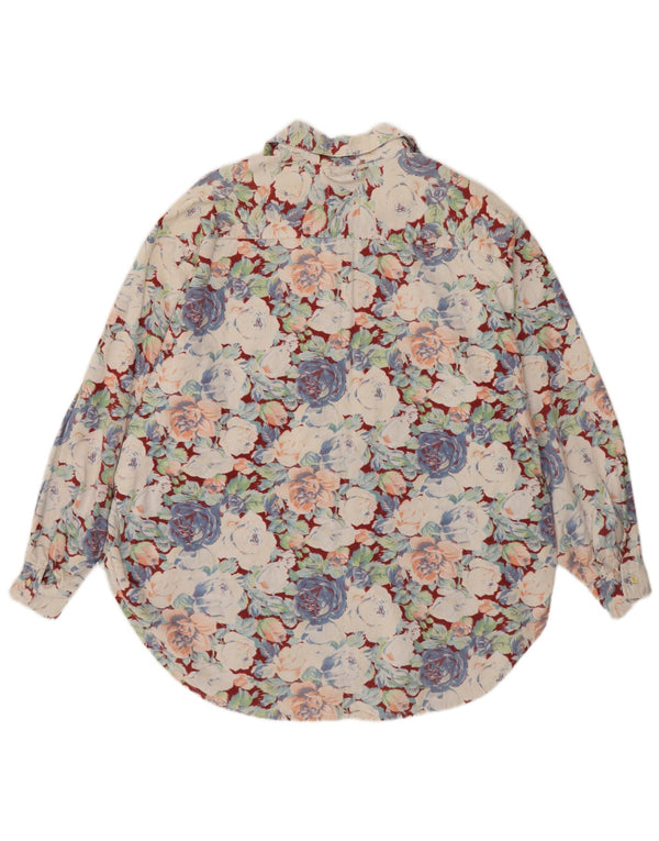 Vintage γυναικείο κοτλέ μπλούζα UK 20 2XL Πολύχρωμο Floral