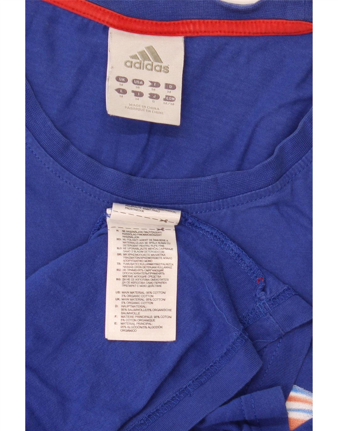 Ανδρικό γραφικό T-Shirt Adidas Top από μεσαίο μπλε βαμβακερό
