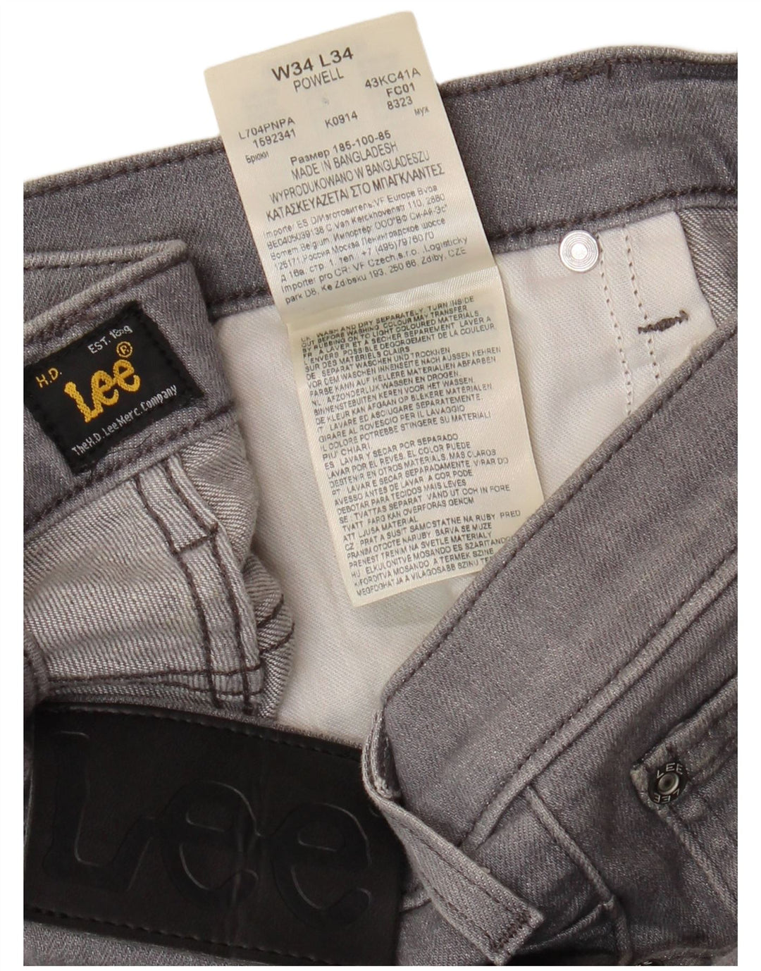 LEE Ανδρικό Powell Slim Jeans W34 L34 Γκρι βαμβακερό