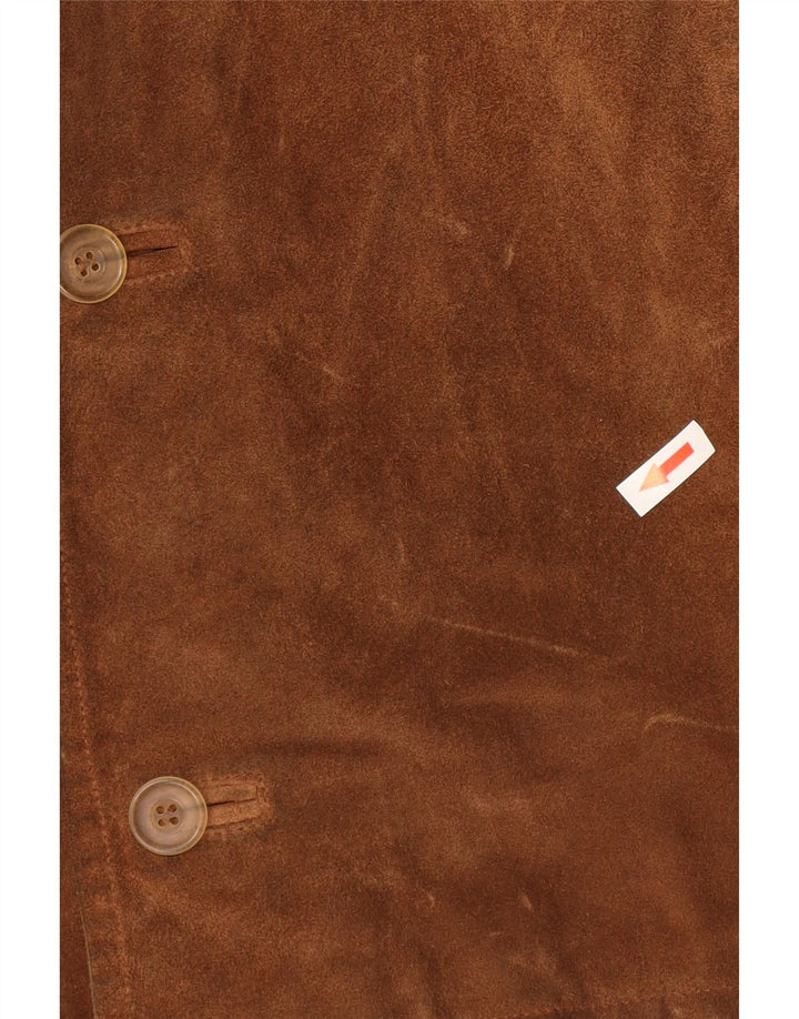 Vintage Ανδρικό Suede Jacket IT 54 2XL Καφέ Δερμάτινο