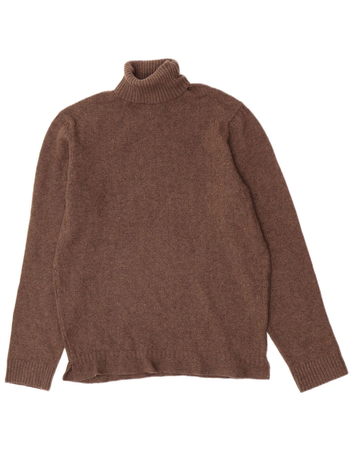 Massimo Dutti γυναικείο πουλόβερ με λαιμόκοψη UK 12 μεσαίο καφέ μαλλί