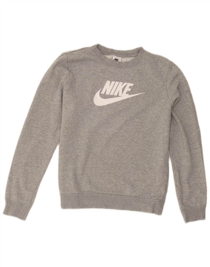 Γυναικείο γραφικό υπερμεγέθη φούτερ Nike UK 10 Μικρό γκρι βαμβακερό