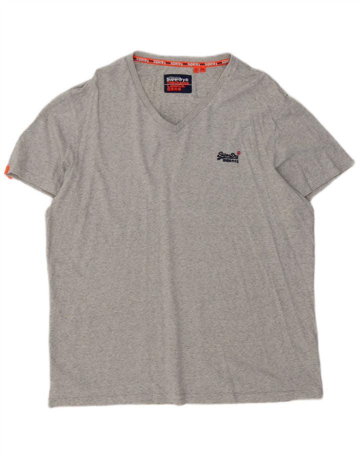 Superdry Γυναικείο T-Shirt Top 3XL Γκρι ριγέ βαμβακερό