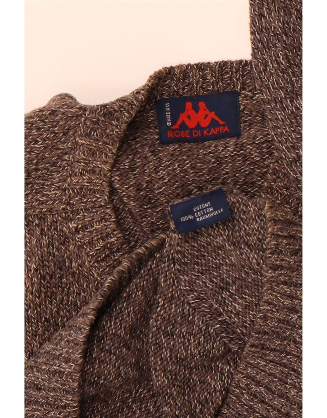 Ανδρικό πουλόβερ KAPPA με V λαιμόκοψη, μεσαίο βαμβακερό γκρι