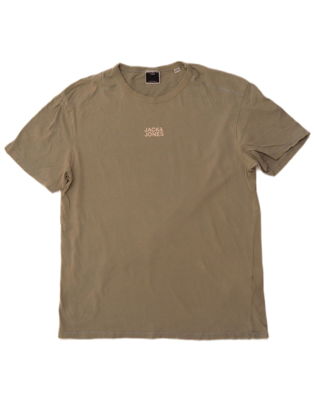 Ανδρικό T-Shirt JACK & JONES Τοπ μεγάλο χακί βαμβακερό