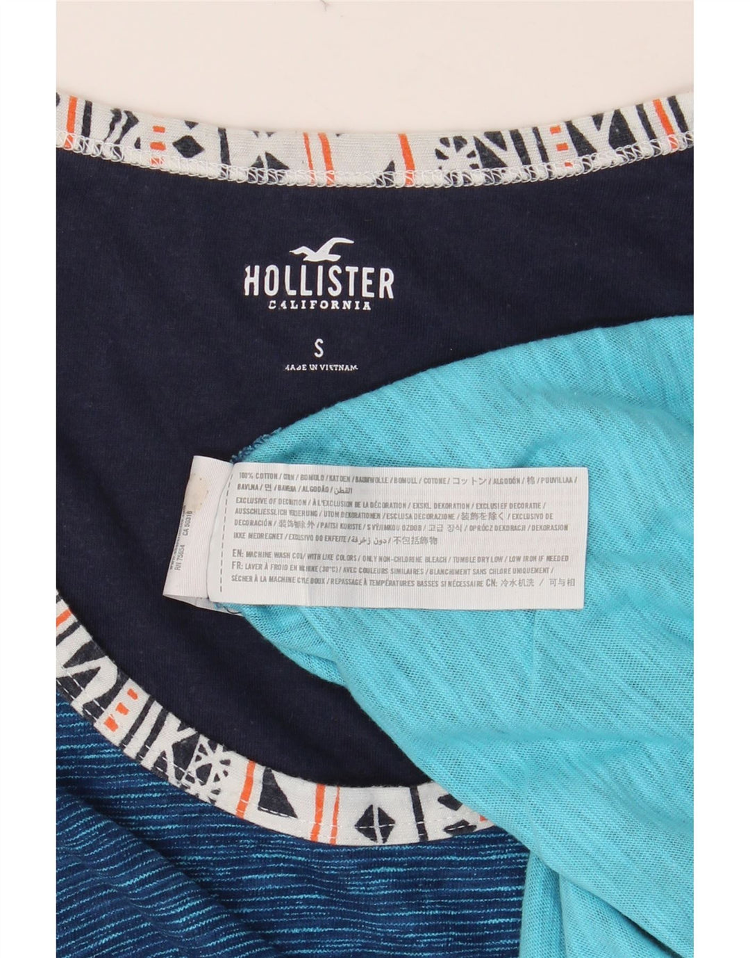Ανδρικό γιλέκο HOLLISTER Μικρό Βαμβακερό με ρίγες μπλε