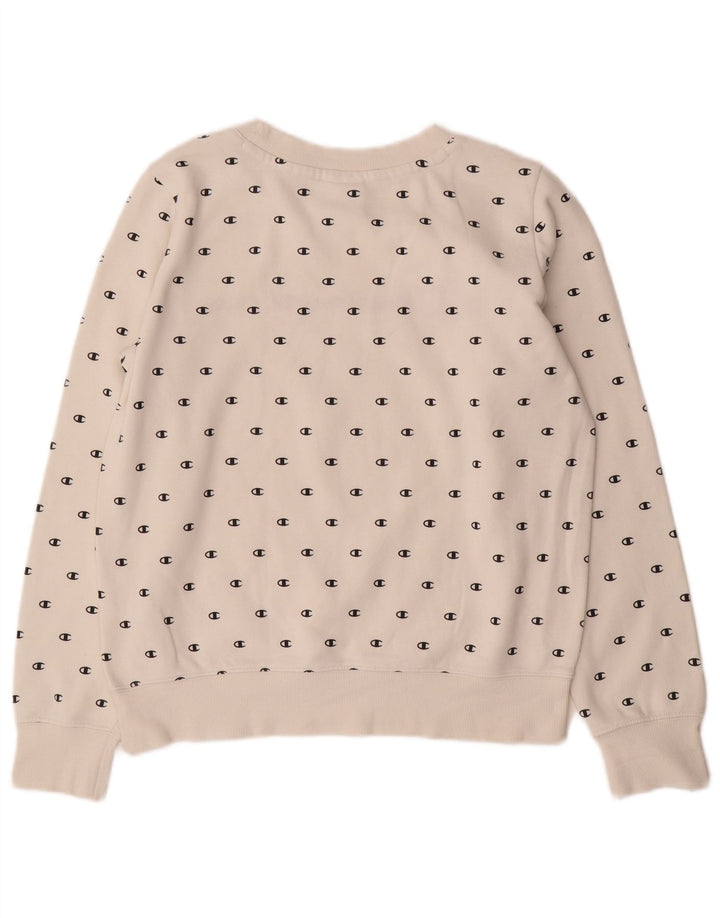 CHAMPION Γυναικείο Γραφικό Φούτερ Jumper UK 14 Μεσαίο λευκό βαμβακερό