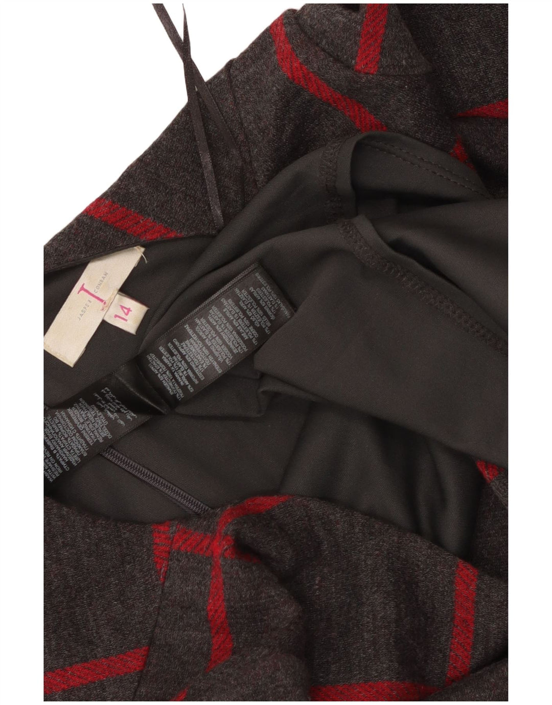 JASPER CONRAN Γυναικείο φόρεμα με μανίκια 3/4 UK 14 μέτριο γκρι τσεκ