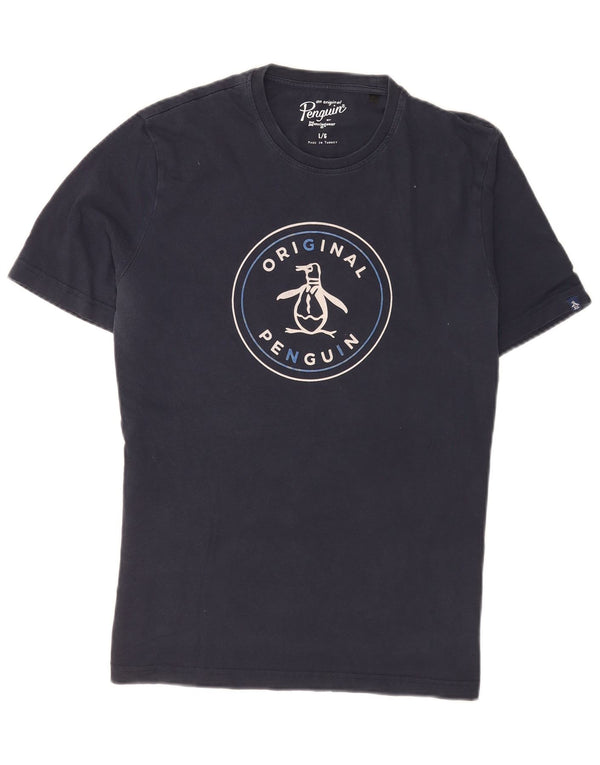 Ανδρικό γραφικό T-shirt Penguin Top Large Navy Blue από βαμβάκι