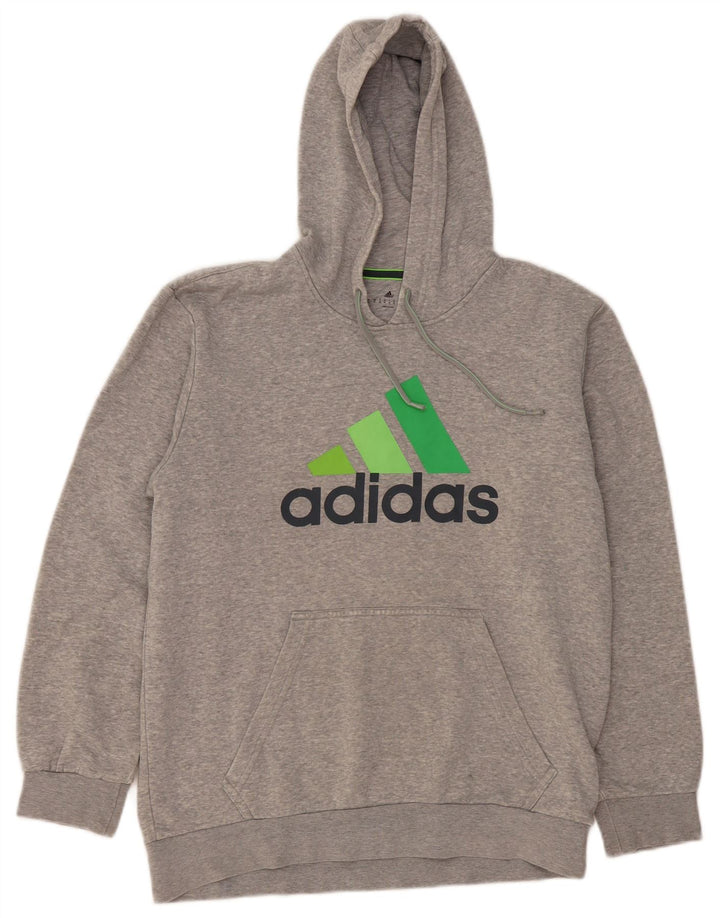 Ανδρικό γραφικό κουκούλα Adidas, μεσαίο γκρι