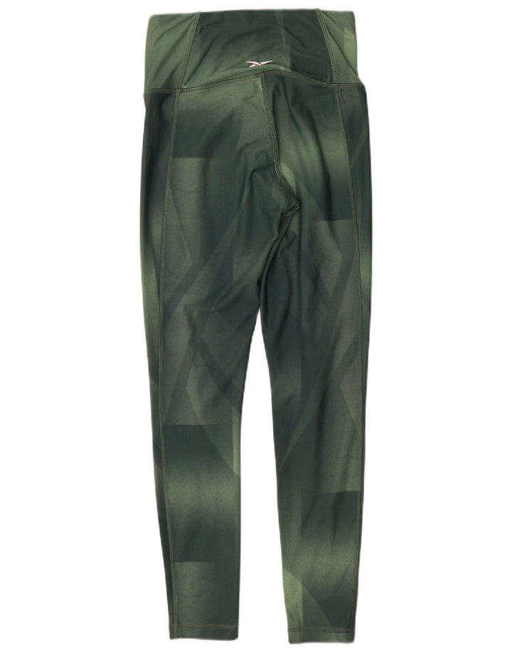 Γυναικεία Reebok Wick κολάν UK 10 Small Green Geometric Polyester