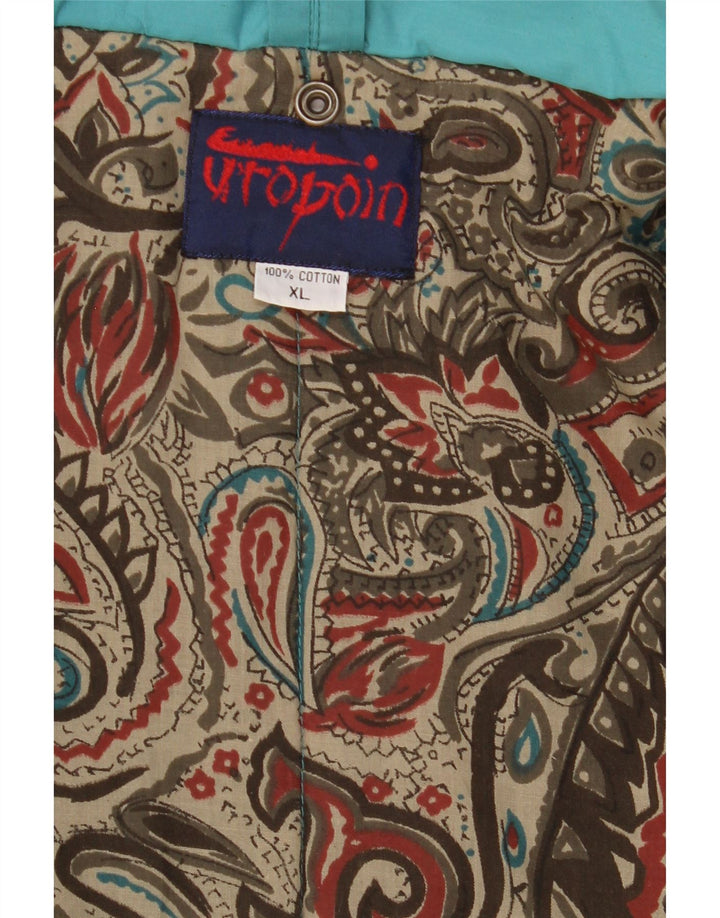 Vintage Γυναικείο Oversized Παλτό UK 18 XL Μπλε βαμβακερό