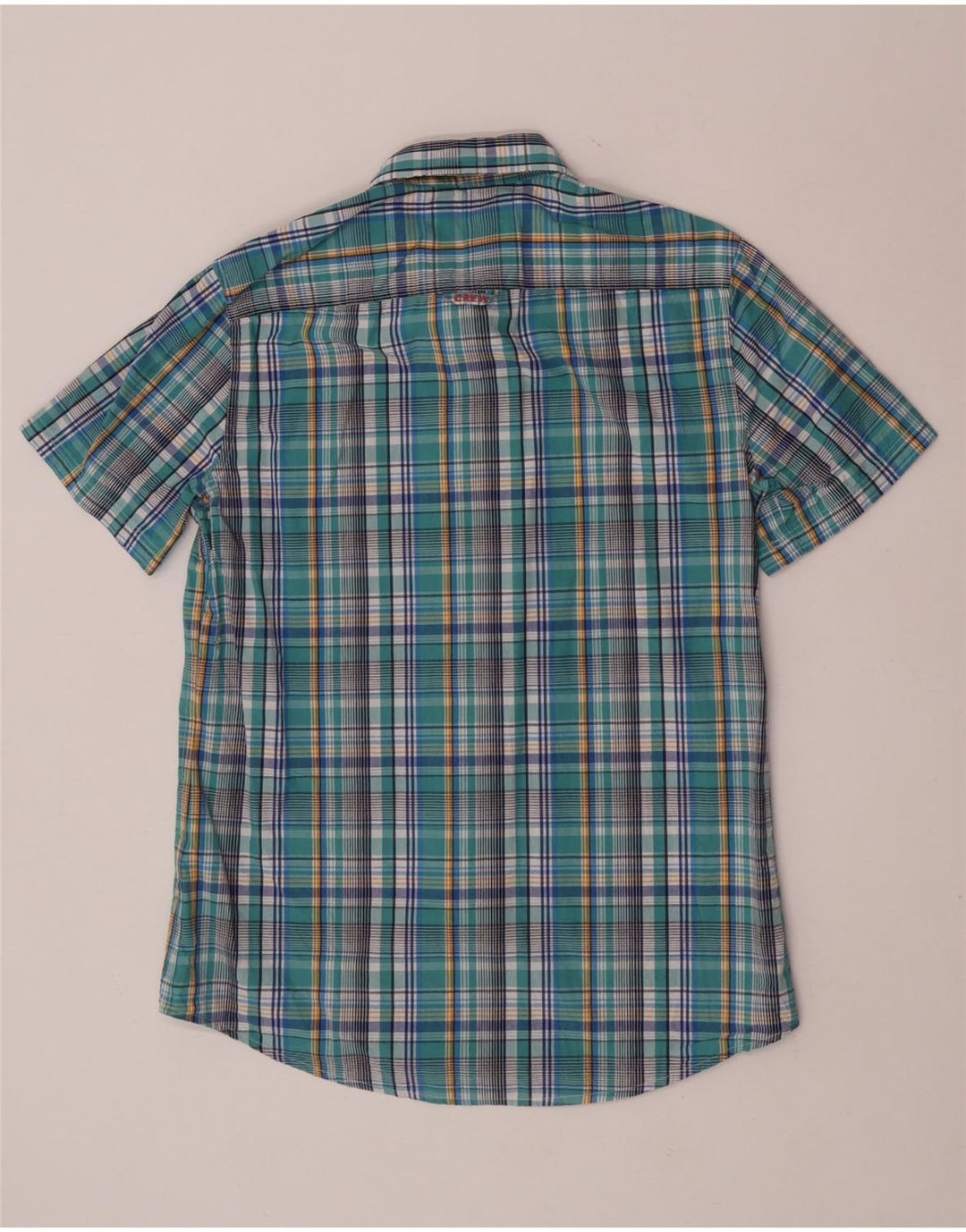 Ανδρικό κοντομάνικο πουκάμισο Crew Clothing, μεσαίο μπλε βαμβακερό