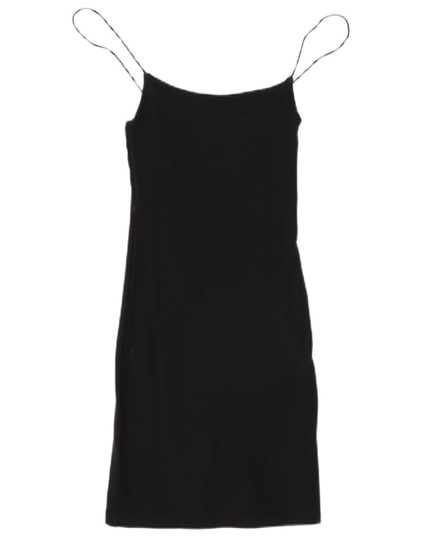 Zara Γυναικείο Slip Dress UK 8 Μικρό μαύρο βαμβακερό