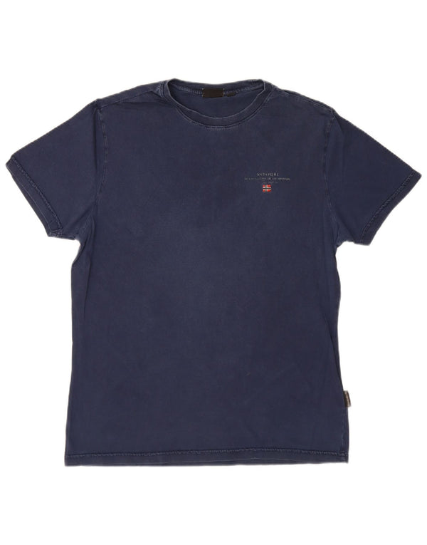 Ανδρικό T-Shirt Napapijri Top Large Navy Blue από βαμβάκι