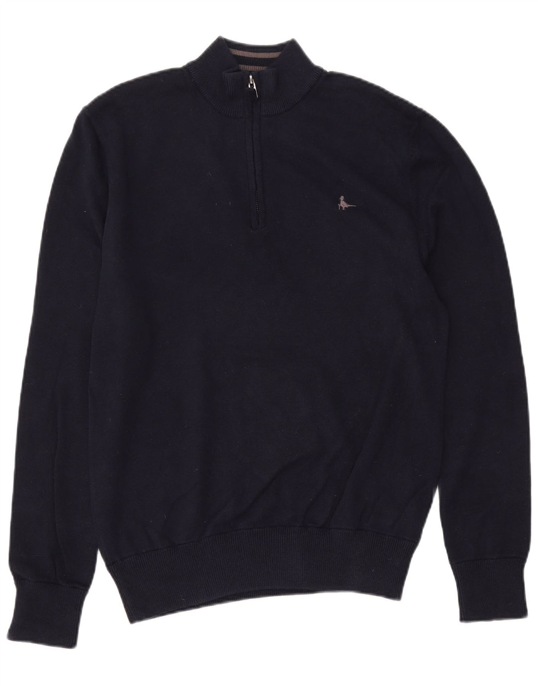 JACK WILLS Ανδρικό πουλόβερ με φερμουάρ, μεσαίο μπλε βαμβακερό