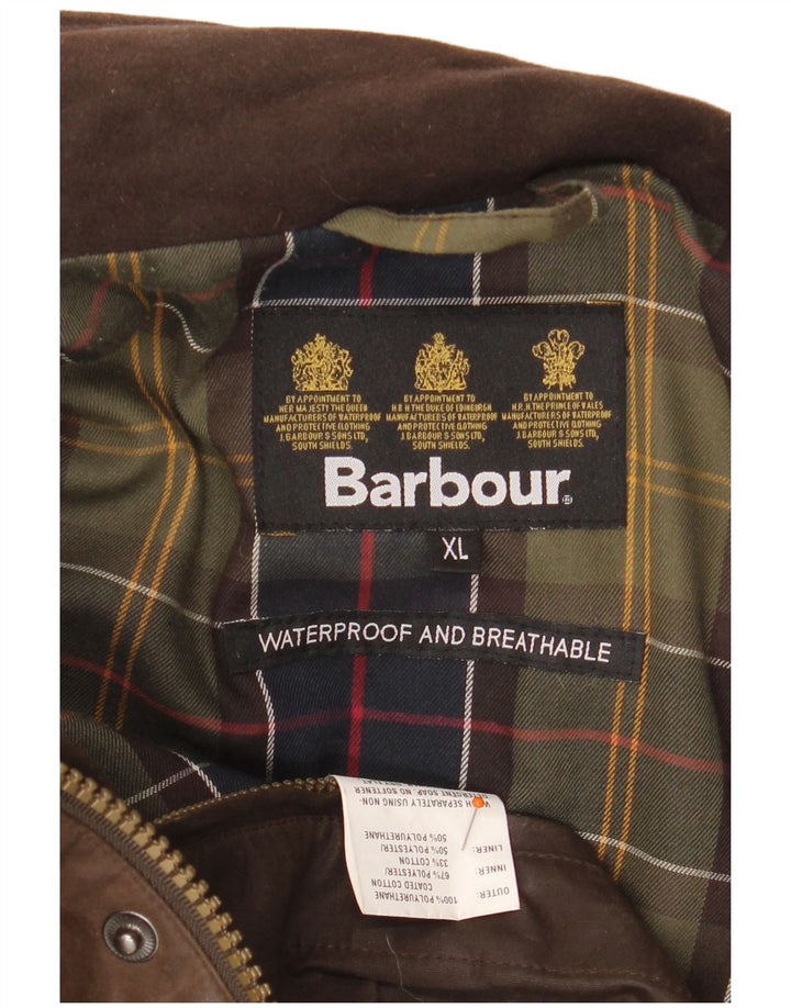BARBOUR Ανδρικό κερωμένο βαμβακερό μπουφάν UK 42 XL καφέ πολυουρεθάνης
