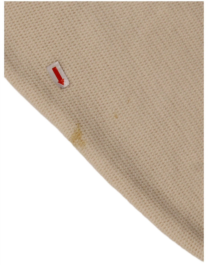 Ανδρικό πουλόβερ με λαιμόκοψη VNTAGE Μεγάλο Μπεζ βαμβακερό