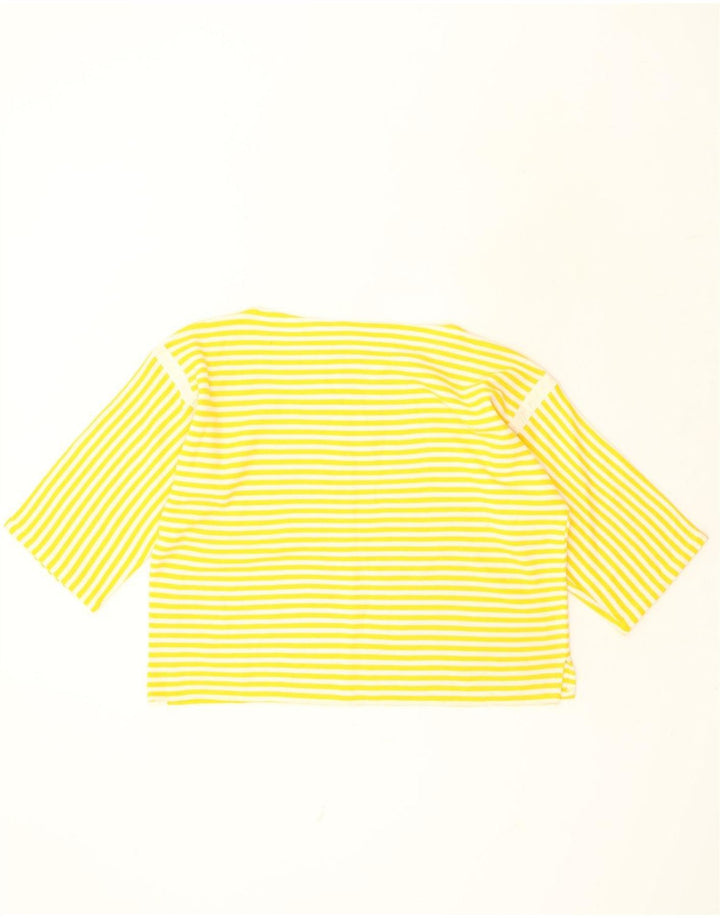 VINTAGE Womens Top 3/4 Sleeve UK 18 XL Yellow Striped | Vintage Vintage | Thrift | Second-Hand Vintage | Used Clothing | Messina Hembry 