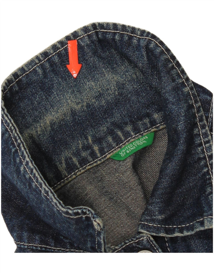 Benetton Γυναικείο Τζιν Μπουφάν UK 10 Small Blue Cotton