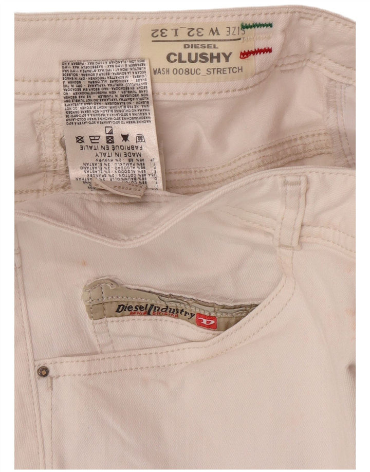 DIESEL Womens Clushy Slim Jeans W32 L32 White Cotton