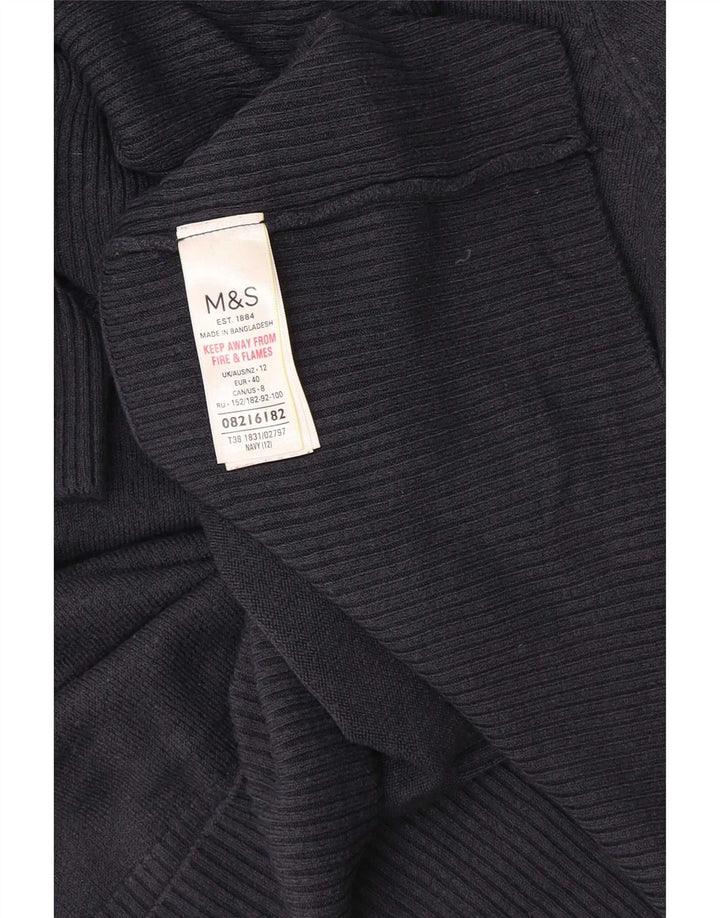 Marks & Spencer Γυναικείο πουλόβερ με ρολό λαιμόκοψη UK 12 Medium Navy Blue