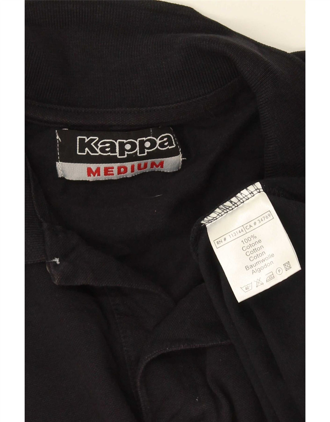 Kappa Ανδρική Μπλούζα Πόλο Μεσαίο Μαύρο Βαμβακερό