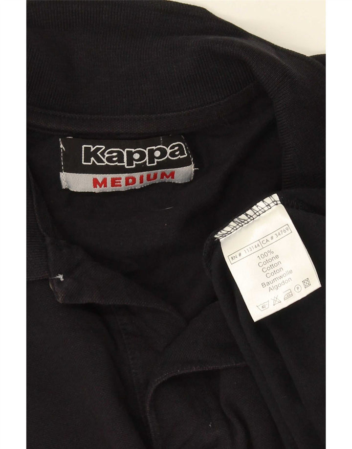 Kappa Ανδρική Μπλούζα Πόλο Μεσαίο Μαύρο Βαμβακερό