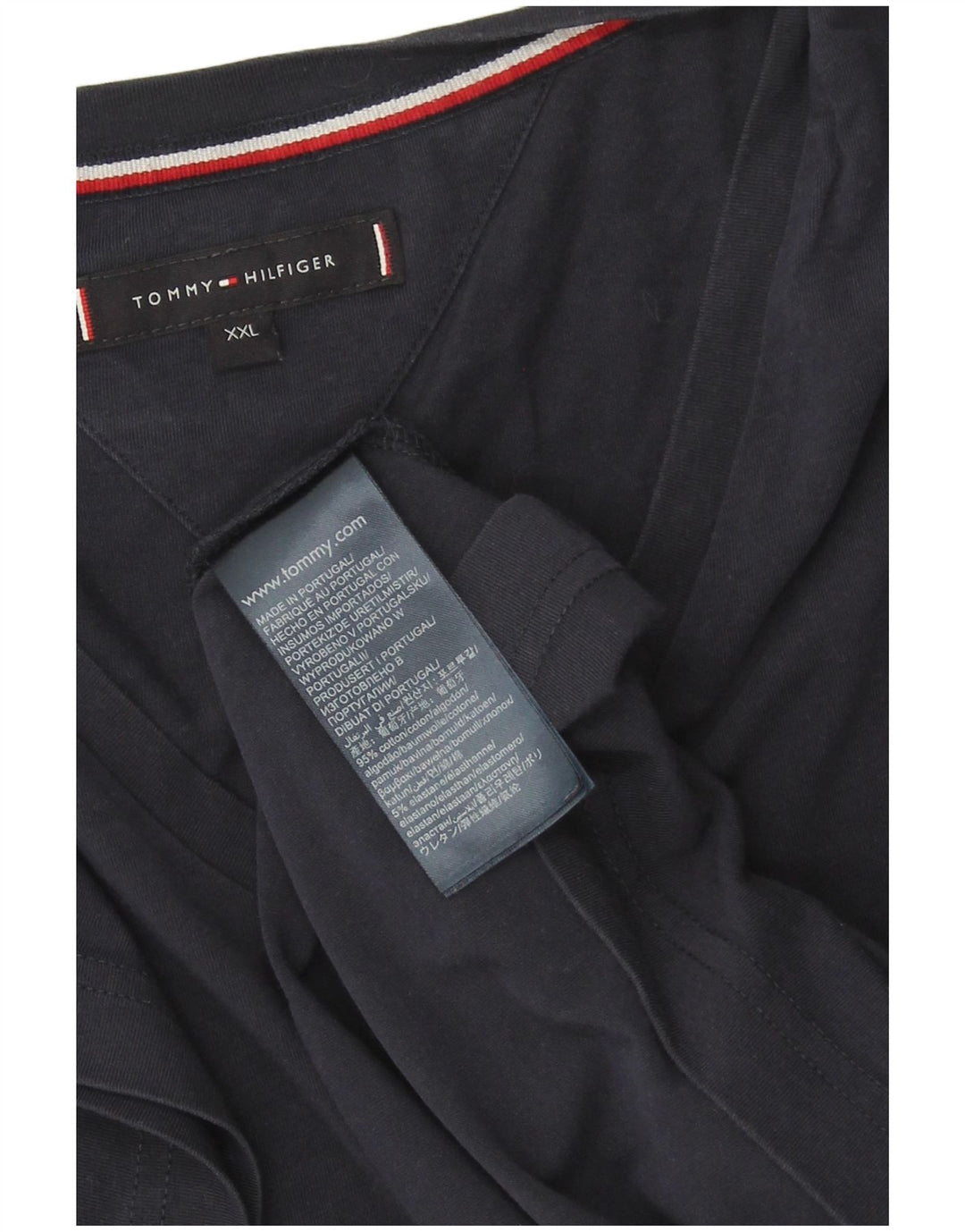 TOMMY HILFIGER Ανδρικό T-Shirt Top 2XL Navy Blue Cotton