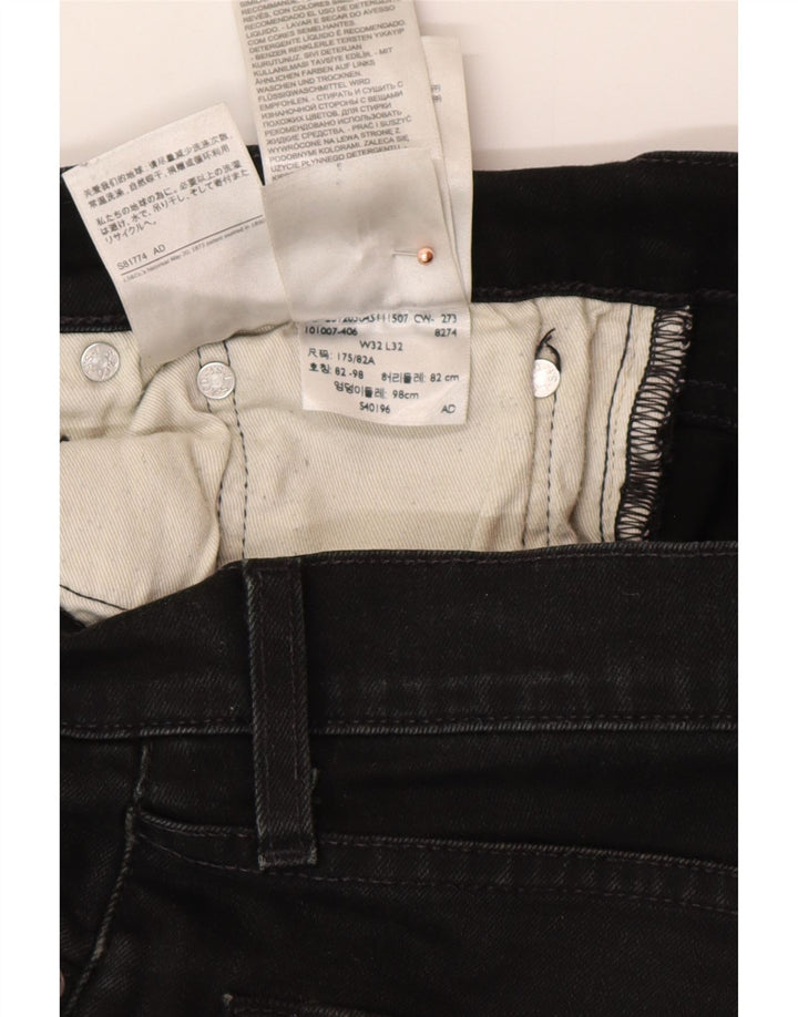 LEVI'S Mens 571 Slim Jeans W32 L32 Black Cotton