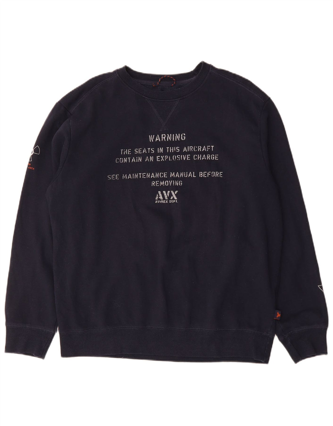 Ανδρικό γραφικό φούτερ AVIREX Jumper XL Navy Blue Cotton
