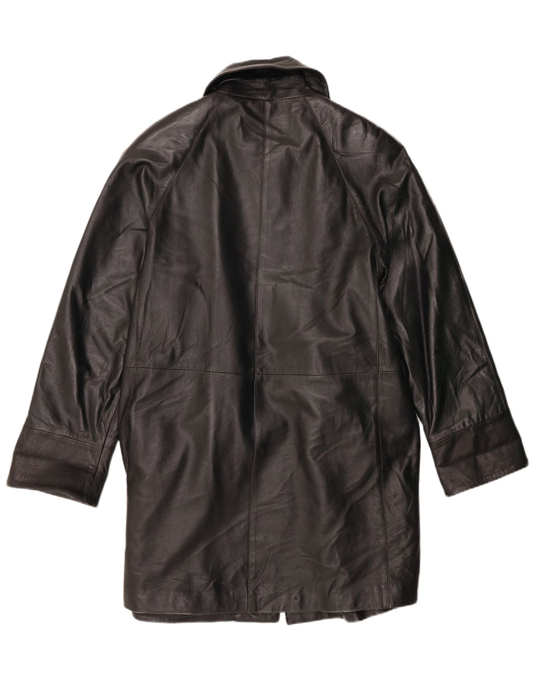 Vintage Γυναικείο Δερμάτινο Παλτό IT 42 Medium Black Leather
