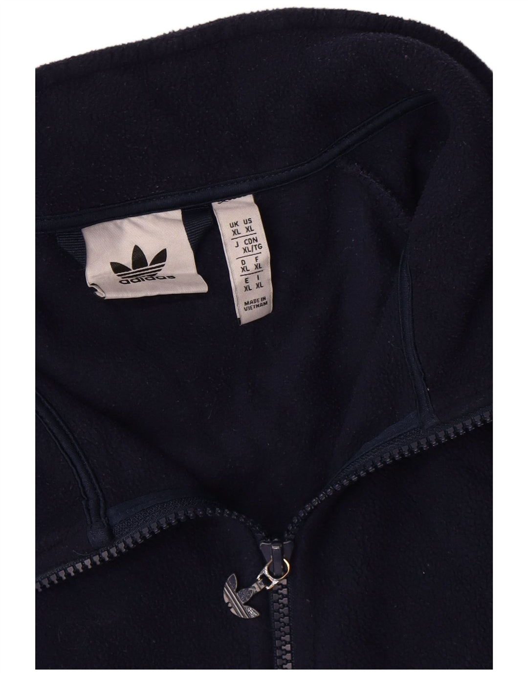 Ανδρικό γραφικό μπουφάν ADIDAS Fleece UK 42 XL Navy Blue Polyester