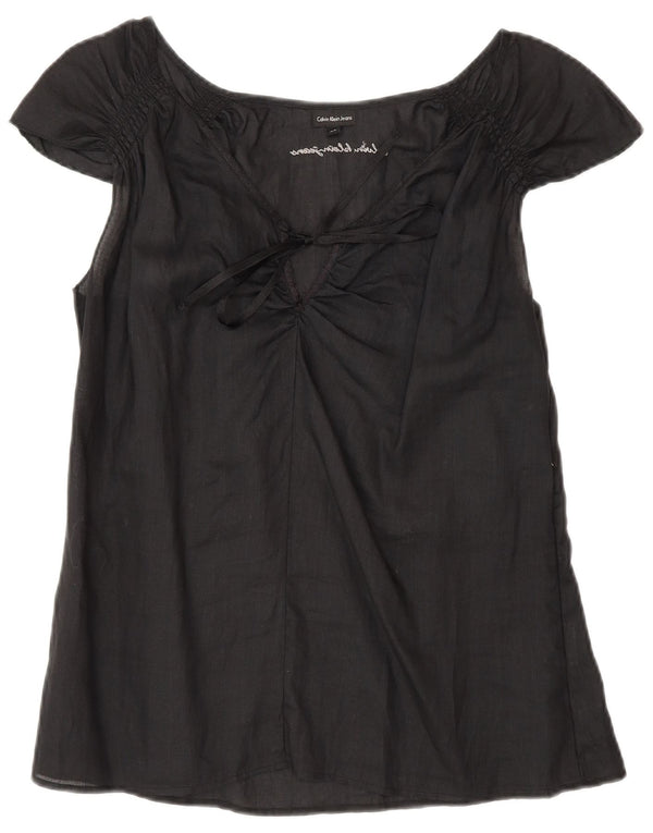 Calvin Klein Jeans Γυναικεία Μπλούζα Τοπ UK 18 XL Μαύρο