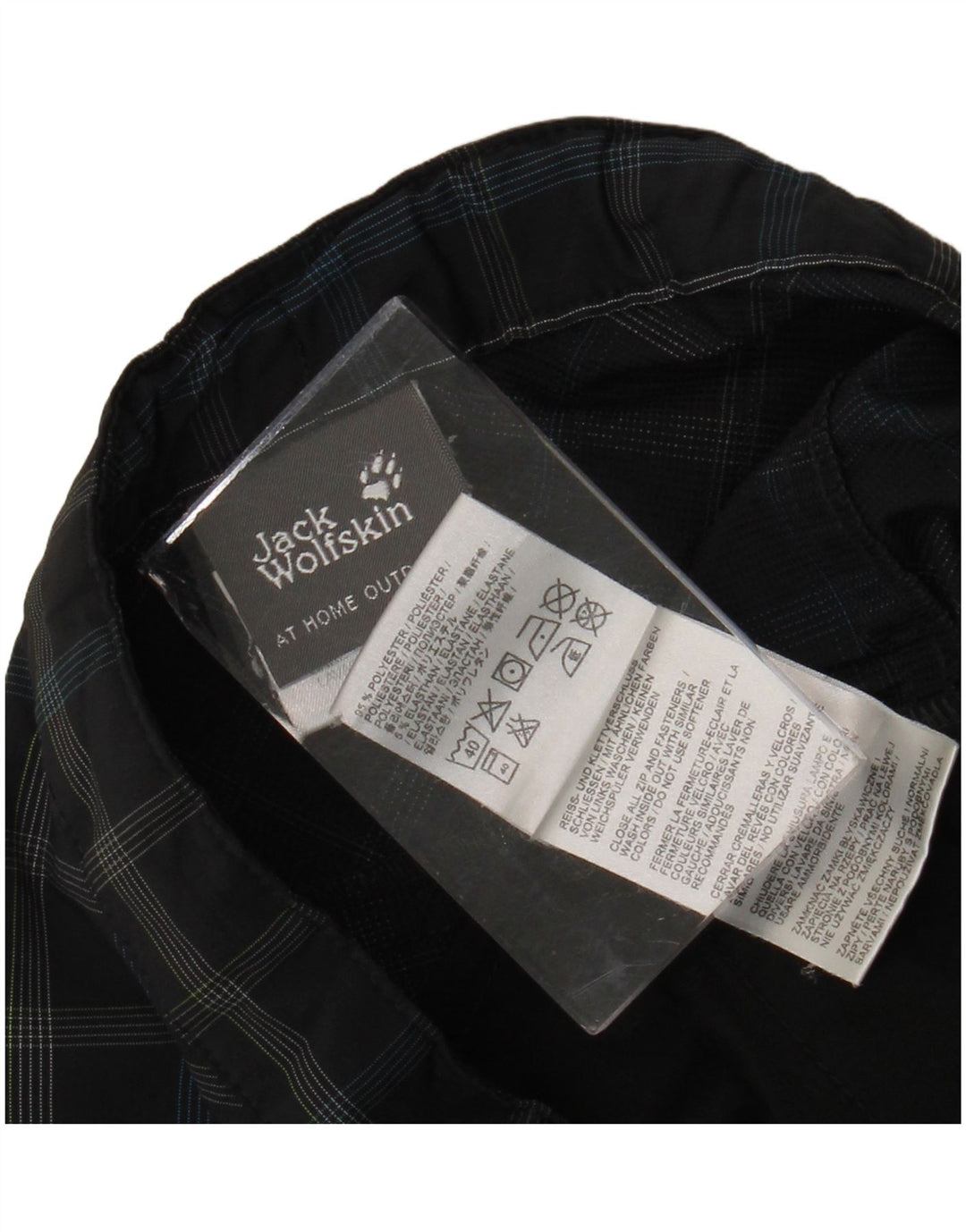JACK WOLFSKIN Boys Cargo σορτς 12-13 ετών W26 Μαύρο Check Polyester